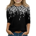thumbnail image 2 of CCRFTGI Clothes Kids Size 10-11 Ropa Ninas 10/12 Y 3/4 Length Sleeve Tween Girls Tops Crewneck Floral Graphic Shirt Fall Girl 10-12 Clothing on Sale Black 10-11 Years, 2 of 5