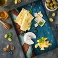 thumbnail image 5 of Prehistoric Country Cutting Board, Rustic Empty Wooden Pattern Interior American Flag Design, Decorative Tempered Glass Cutting and Serving Board, Large Size, Pale Grey Blue Orange, by Ambesonne, 5 of 5