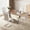 Table and White Chairs Silver Legs, variant on Sumdeal 63" Glass Dining Table with PU leather C-shape Metal Leg Chairs,Dining Furniture sets for Dining Room,Modern Dining Table sets for 4-6 people