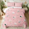 thumbnail image 2 of Erosebridal Goose Twin Quilt Set for Girls, Pink Folk Art Twin Coverlet Set, 2pcs 1 Bedspread and 1 Pillowcase, 2 of 7
