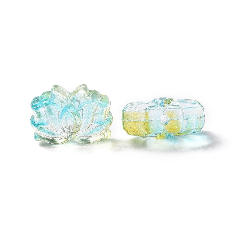 500pcs Transparent Acrylic Beads Two Tone Flower Mixed color 10.5x14.5x7.5mm Hole: 1.2mm