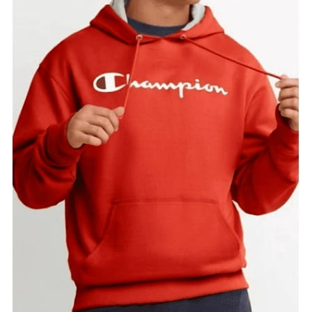Champion Men's Orange Powerblend Graphic Hoodie, XL