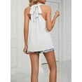thumbnail image 6 of PULLIMORE Women's Sleeveless Tie Halter Tops Summer High Neck Tank Top Loose Casual Shirts Blouse （White,2XL）, 6 of 6