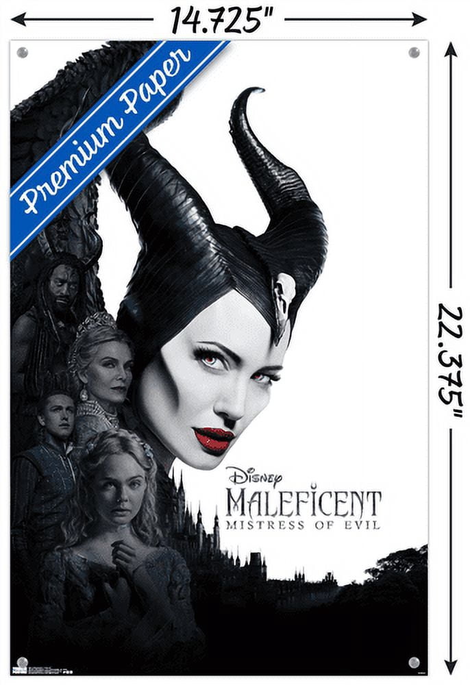 Disney Maleficent 2 - Key Art Wall Poster with Pushpins, 14.725" x 22.375"