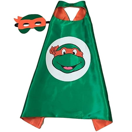 Ninja Turtles Super Hero Children Cape and Mask for Boys, Costume for Kids Birthday Party, Pretend Play