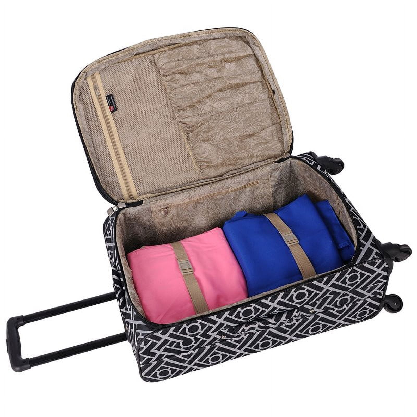 Long Lat Inc. AF 5P Astor Luggage Set Black White