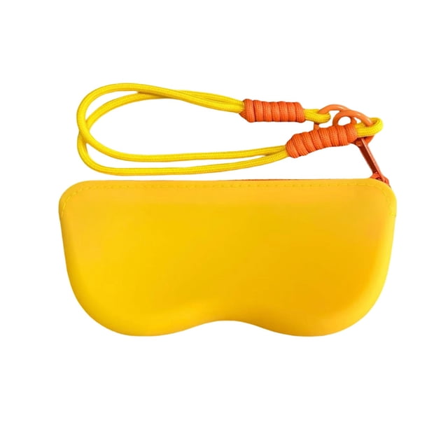 Ohufall Color Block Silicone Sunglasses Case Portable Eyeglass Protective Cover For Outdoor