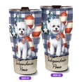 thumbnail image 2 of Patriotic Bichon Frise 4th of July Independence Paws 30oz Stainless Steel Tumbler Insulated Cup with Lid Bichons Dog Lovers Gifts Idea - 02010, 2 of 5