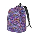 thumbnail image 2 of Xecao Watercolor Butterflies for Canvas College Laptop Backpack, Durable Rucksack Travel Notebook Bag School Backpack Book Bag for Men Women, 2 of 8