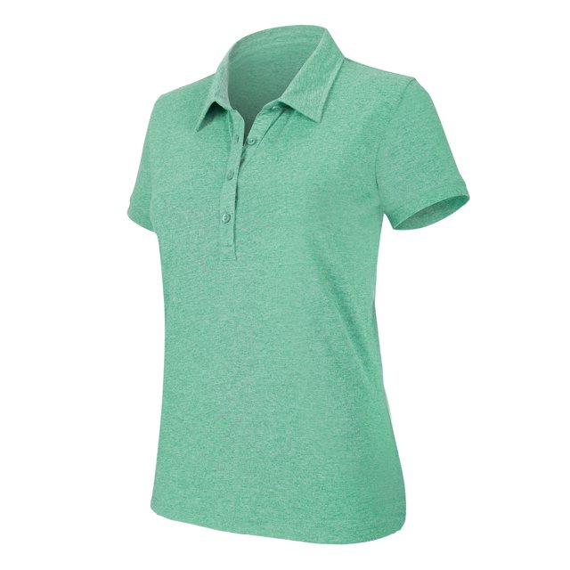 Kariban - Polo de manga corta modelo Melange para mujer (Verde Moteado)