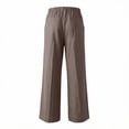 thumbnail image 6 of Utoimkio Women's Side Tie Linen Wide Leg Pants Elastic Ruched Waist with Side Pockets for Beach Vacation Daily Walking, 6 of 7
