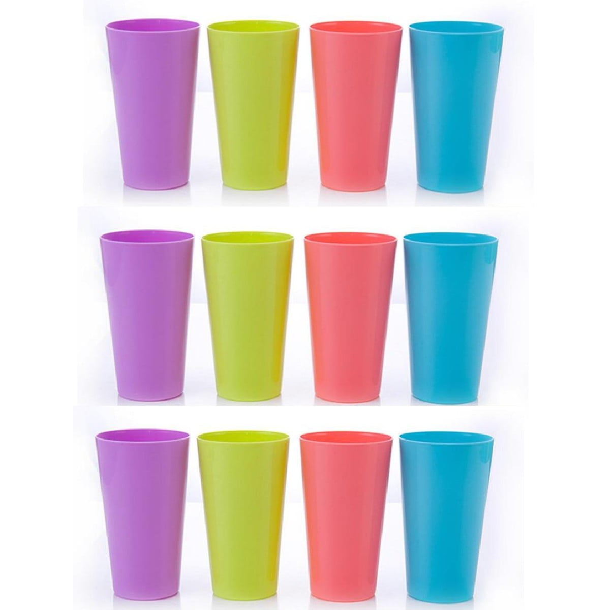 Bomutovy Kids Plastic Cups Set of 12 9 oz Toddler Cups Reusable BPAFree Drinking Cups for