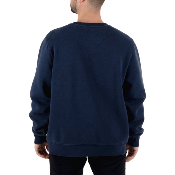 Southpole Men's Denim Fleece Crewneck Sweatshirt - Comfortable Long Sleeve Pullover With Cuffed Wrist And Waist
