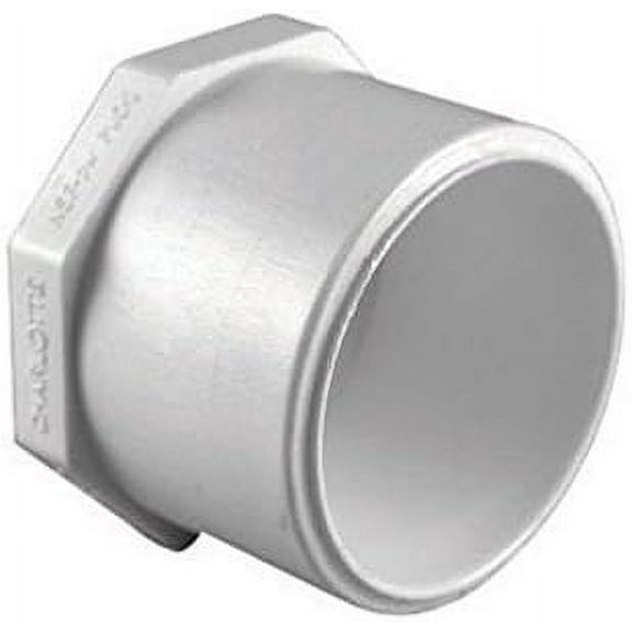 Charlotte Pipe PVC Plug - Schedule 40, Slip - 1/2 In, White, PVC Pipe Plug 1/2