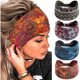 thumbnail image 1 of wonima11 Wide Boho Headbands Floral Stretch Head Wraps Bohemian African Turban Hairbands Knotted Bandana Headband Yoga Running Head Scarfs Workout Hair Accessories for Women 4Pcs (Boho, 9.4 * 5.9''), 1 of 1