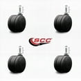 thumbnail image 2 of 3 Inch Black Heavy Duty Floor Safe Twin Wheel Caster 3/8” Threaded Stem Set of 4, 2 of 2