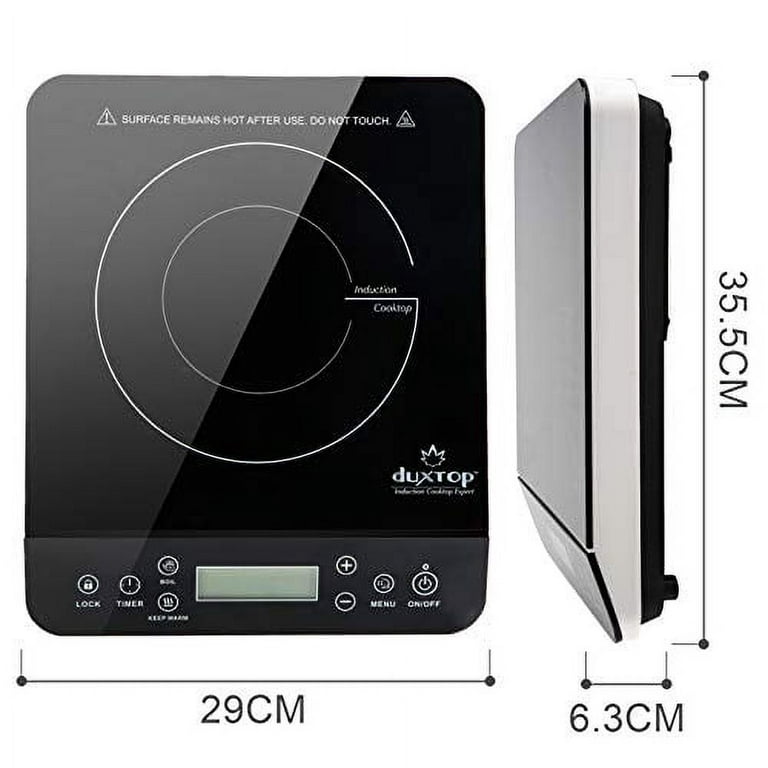 Duxtop Portable Induction Cooktop, Countertop Burner Induction Hot Plate  with LCD Sensor Touch 1800 Watts, Black 9610LS BT-200DZ 