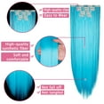 thumbnail image 3 of SHCKE Full Head Clip in Hair Extensions Colorful 26" Long Straight Hair Extensions 24" Fluffy Curly Wavy Hair Extension Synthetic Hair Pieces for Women, 3 of 5