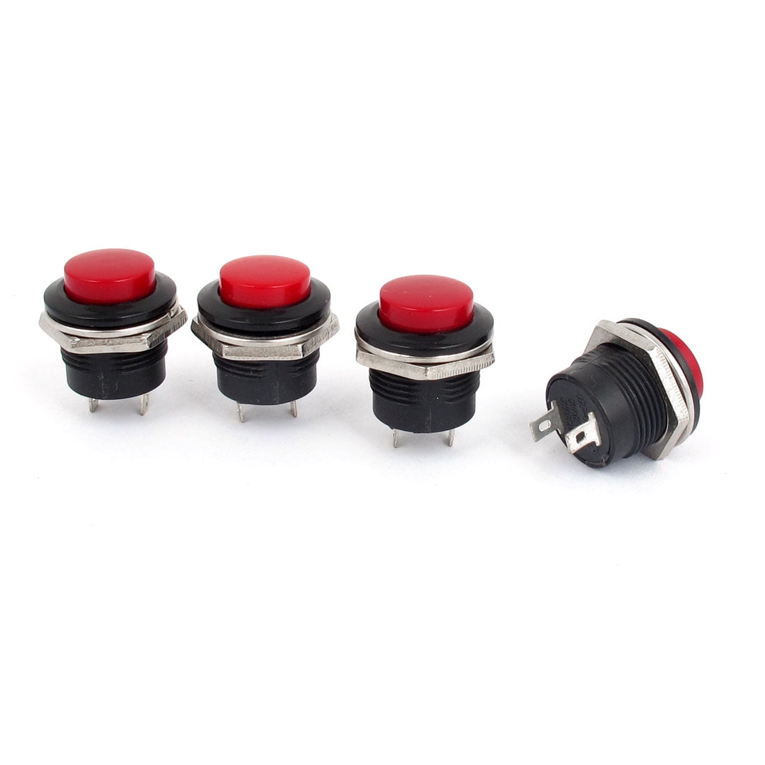 AC250V 3A/AC125V 6A SPST 16mm Black Red Momentary Push Button Switch 8pcs 712662202752 