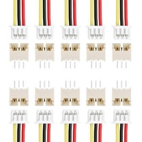10 Pcs MX 1.25mm 3 Pin Single Head Male Connector Plug with 28 AWG 150mm Wire Cable and Female Motherboard Connector