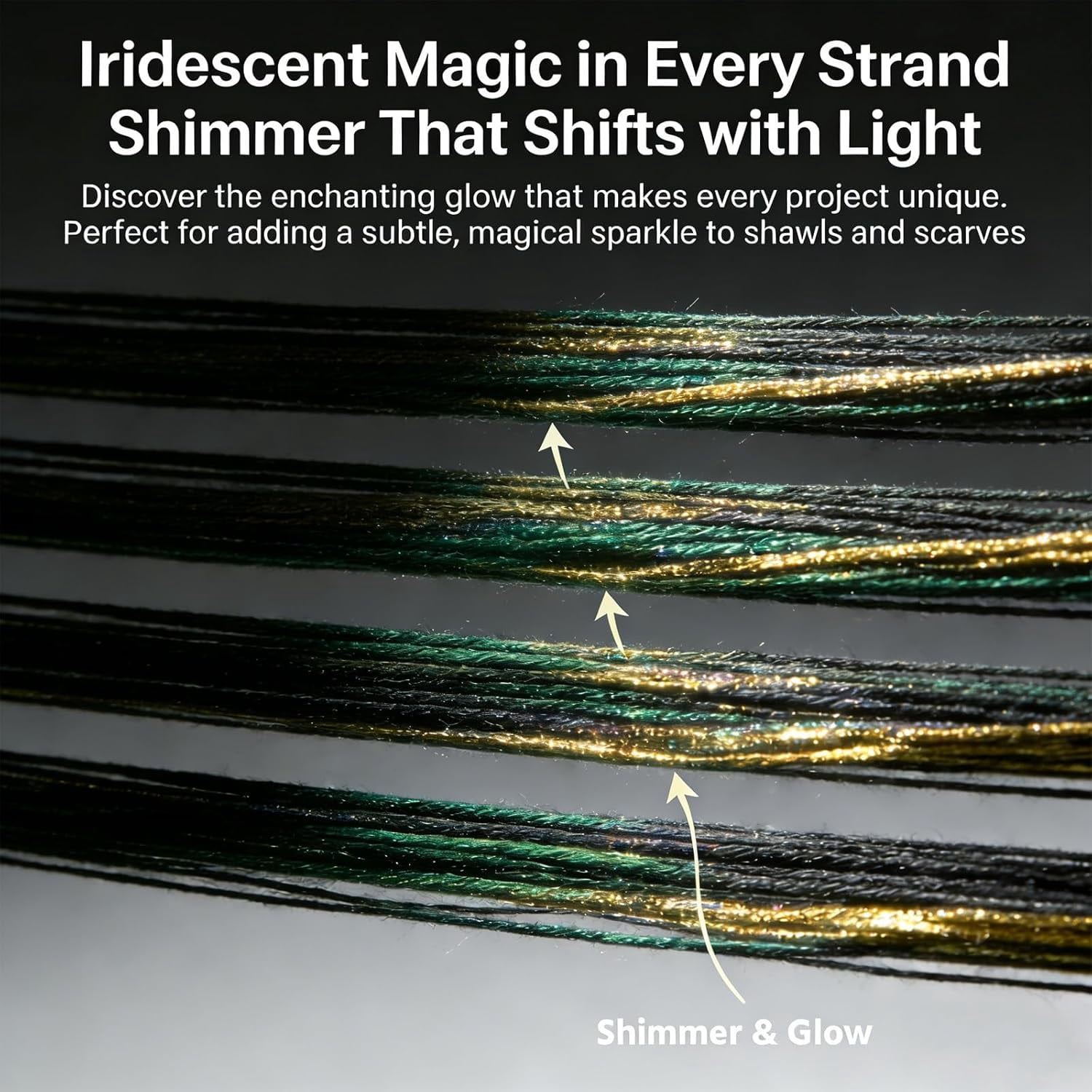 Firefly Yarn, Iridescent Shimmer Yarn for Knitting & Crocheting, Lightweight Warm and Soft Yarns for Shawls, Scarves, and Cardigans – A Touch of Magic in Every Stitch(1Pc)