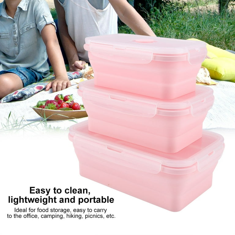 Silicone Lunch Box, Portable 500/800/1200mL Silicone Food Container, Safe Food  Container For School Kids Adults Office 