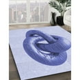 thumbnail image 3 of Ahgly Company Machine Washable Indoor Square Transitional Heavenly Blue Area Rugs, 7' Square, 3 of 7