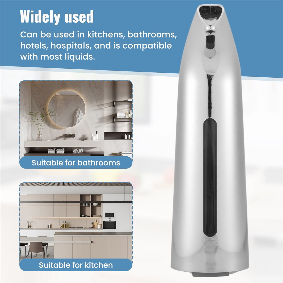Automatic Soap Dispenser Touchless 400Ml,Automatic Sensor Soap Dispenser,Dish Soap Dispenser for Kitchen Bathroom Hotel