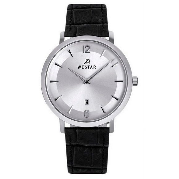 Westar Profile Leather Strap Silver Dial Quartz 50219STN107 Men's Watch