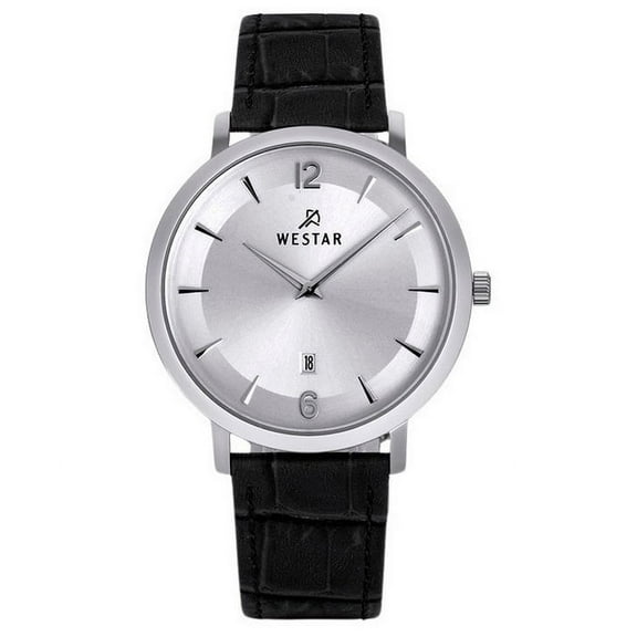 Westar Profile Leather Strap Silver Dial Quartz 50219STN107 Men's Watch