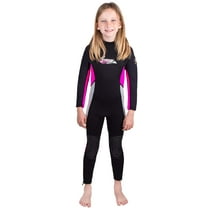Seavenger 3mm Kids Full Body Wetsuit with Knee Pads for Surfing, Snorkeling, Swimming (Coral Pink, 10)