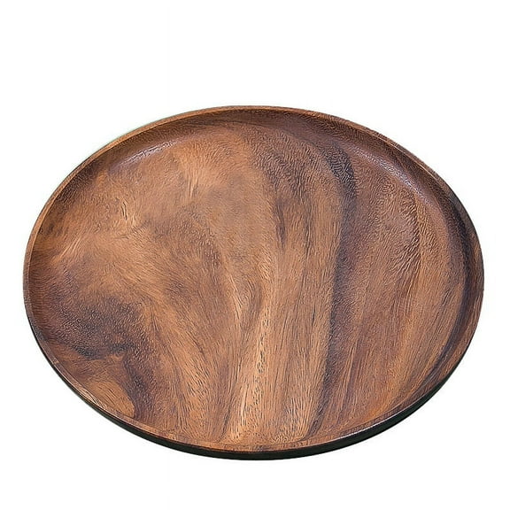 Round Solid Wood Board Whole Wood Fruit Plate Wooden Saucer Tea Plate Dessert Dinner Breakfast Plate