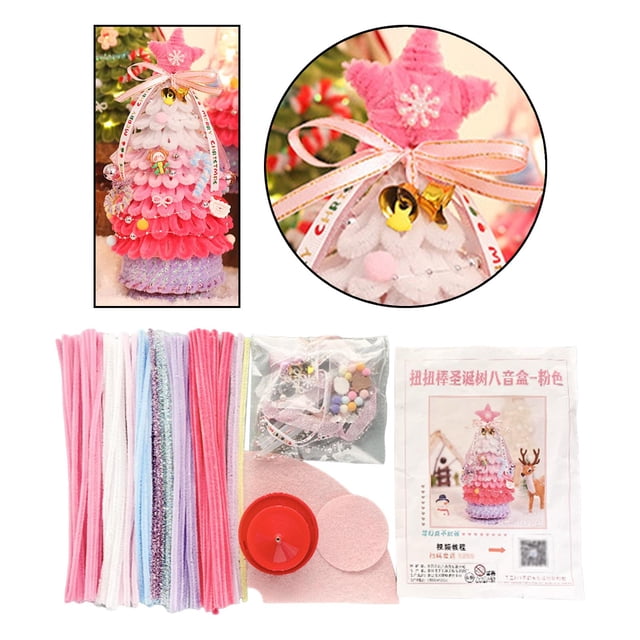Juego de limpiapipas navideños, paquete de materiales para árboles de Navidad, centro de mesa, decoración para fiestas navideñas, suministros para