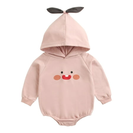

Baby Boy Clothes Toddler Kids Child Long Sleeve Cute Cartoon Print Hooded Romper Bodysuit Boy Outfits