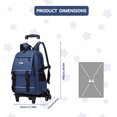 thumbnail image 5 of IvyH Rolling Backpack, 18" Lightweight Wheeled Backpack 6 Wheels Unisex Large Luggage Backpacks,Blue, 5 of 6