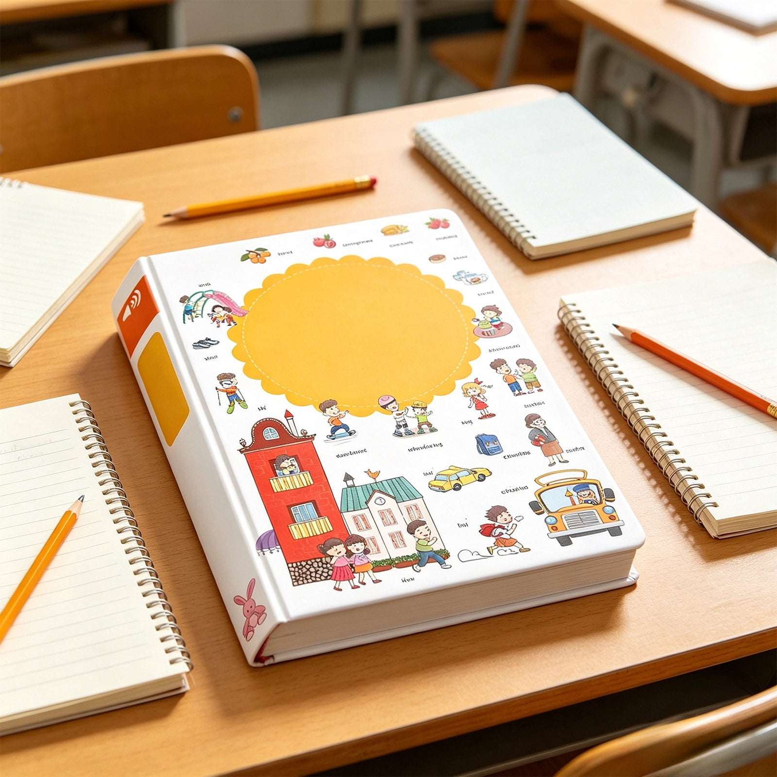 English Words Talking Book for Kids - Interactive Speech Activity Book Talking Books for Children 2-6 Years Old, Boys, Girls, Preschoolers, Kindergarten Learning and Fun