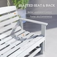 thumbnail image 6 of Outsunny 2-Person Outdoor Glider Bench Patio Double Swing Rocking Chair Loveseat w/ Slatted HDPE Frame for Backyard Garden Porch, Distressed White, 6 of 9