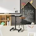 thumbnail image 4 of Seville Classics airLIFT® Height Adjustable Mobile Rolling Laptop Cart Desk w/ Wheels, Black, Flat (24"), 4 of 10