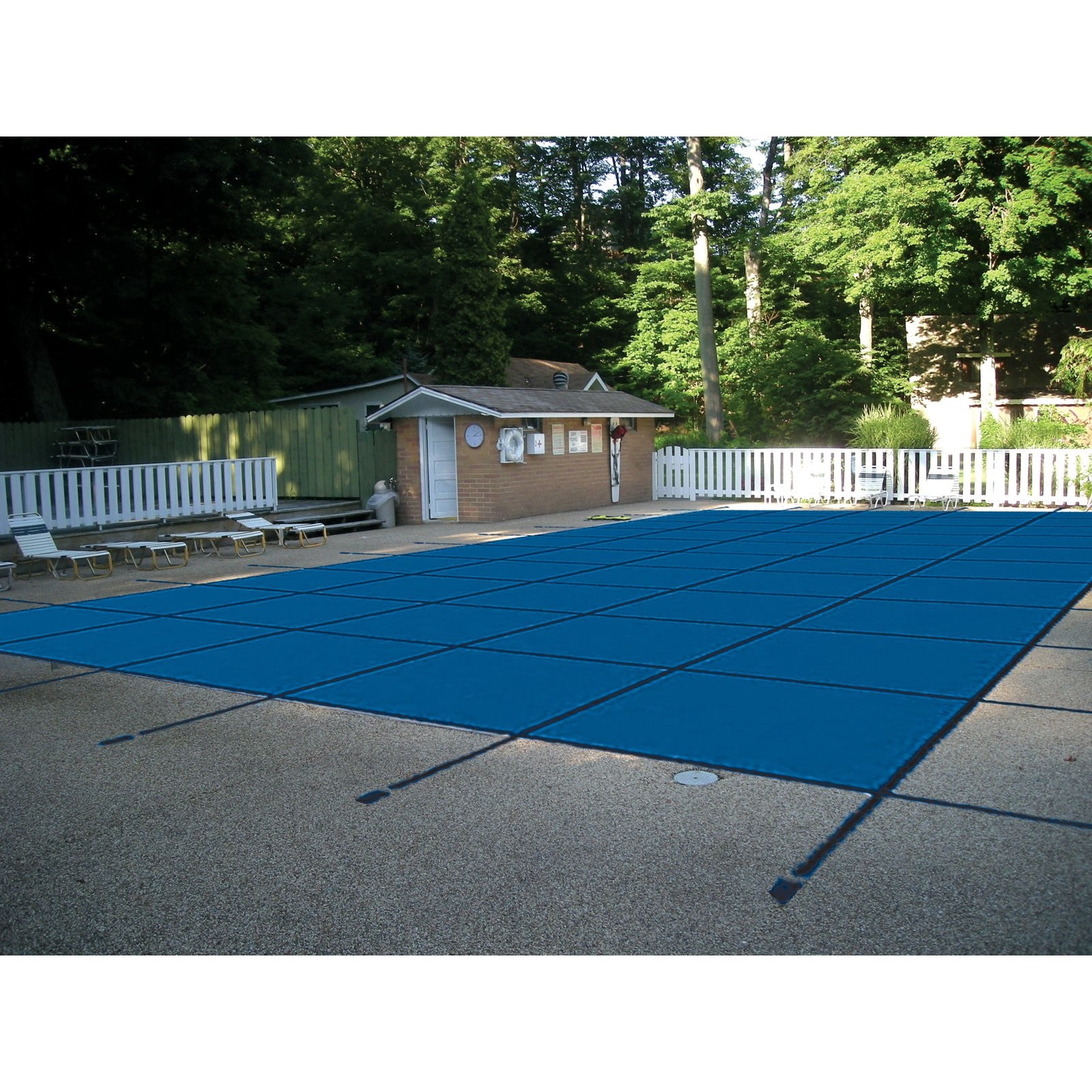 WaterWarden in-Ground Pool Safety Cover Fits 16’ x 32’, Left Step, UL Classified to ASTM F1346