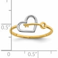 thumbnail image 4 of 14K Yellow & Rhodium With Heart And Key Ring (Size 7) Made In Turkey -Jewelry By Sweet Pea, 4 of 9