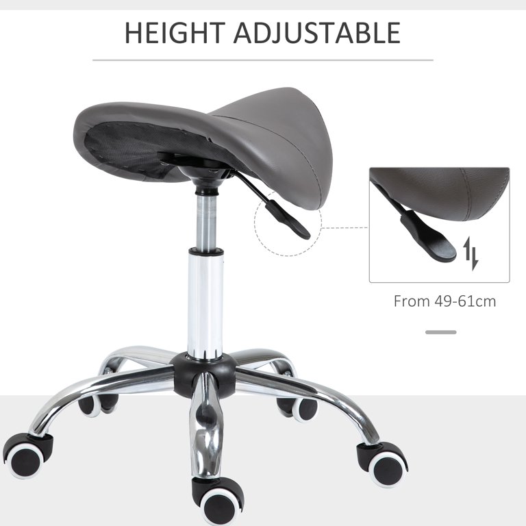 Nazalus Saddle Stool Chair with Back Support, Heavy-Duty(350LBS), Hydraulic  Rolling Swivel Adjustable Stool Chair for Salon Spa Beauty Massage Dental