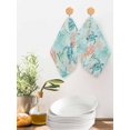 thumbnail image 2 of Teal Red Turtle Coastal Kitchen Dish Towels for Drying Dishes Set of 2, Summer Beach Nautical Coral Starfish Waffle Weave Microfiber Hand Tea Bathroom Towels Quick Dry & Absorbent Towel 12x12, 2 of 7