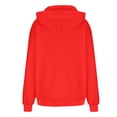 thumbnail image 3 of Ladies’ Oversized Hooded Sweatshirt Plus Size Casual Pullover with Pocket Cozy Long Sleeve Solid Color Hoodie for Fall Winter Daily Wear Red, 3 of 5
