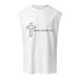 thumbnail image 4 of Baqcunre Tank Tops Men Mens Outdoor Fitness Loose Summer Leisure Printed Sports Hooded Tank Top Sweatshirts For Men Tops For Men White S, 4 of 4