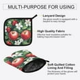 thumbnail image 3 of Yayeee Oven Mitts and Pot Holder Set of 2 Heat Resistant Kitchen Gloves Baking Hot Pad, Red Apple Pattern, 3 of 5