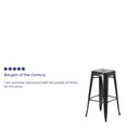 thumbnail image 6 of BizChair 4 Pack Commercial Grade 30" High Backless Black Metal Indoor-Outdoor Barstool with Square Seat, 6 of 15