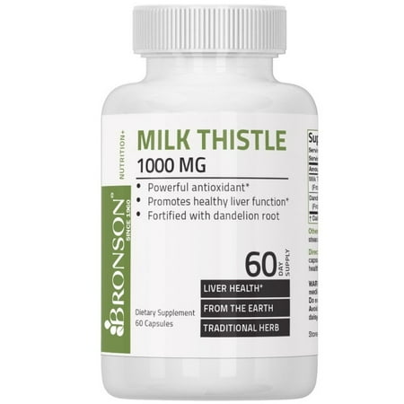 Dandelion Milk Thistle Milk Thistle 1000mg (Silymarin Marianum) with Dandelion Root High Potency Liver Health Support, 60 Capsules ()