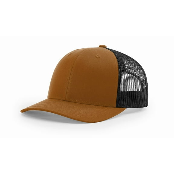 Richardson 115 Males Trucker Hat Cap for Adult, Caramel/Black