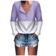 thumbnail image 1 of Camiseta informal de manga larga con escote en V para mujer Pompotops gfhjh5626, 1 of 7