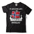 thumbnail image 2 of Mens Norway Flag Tshirt Norway Norwegian Vikings Tee My Ancestors Were Vikings Norway Shirt (4X-Large Military Green), 2 of 6